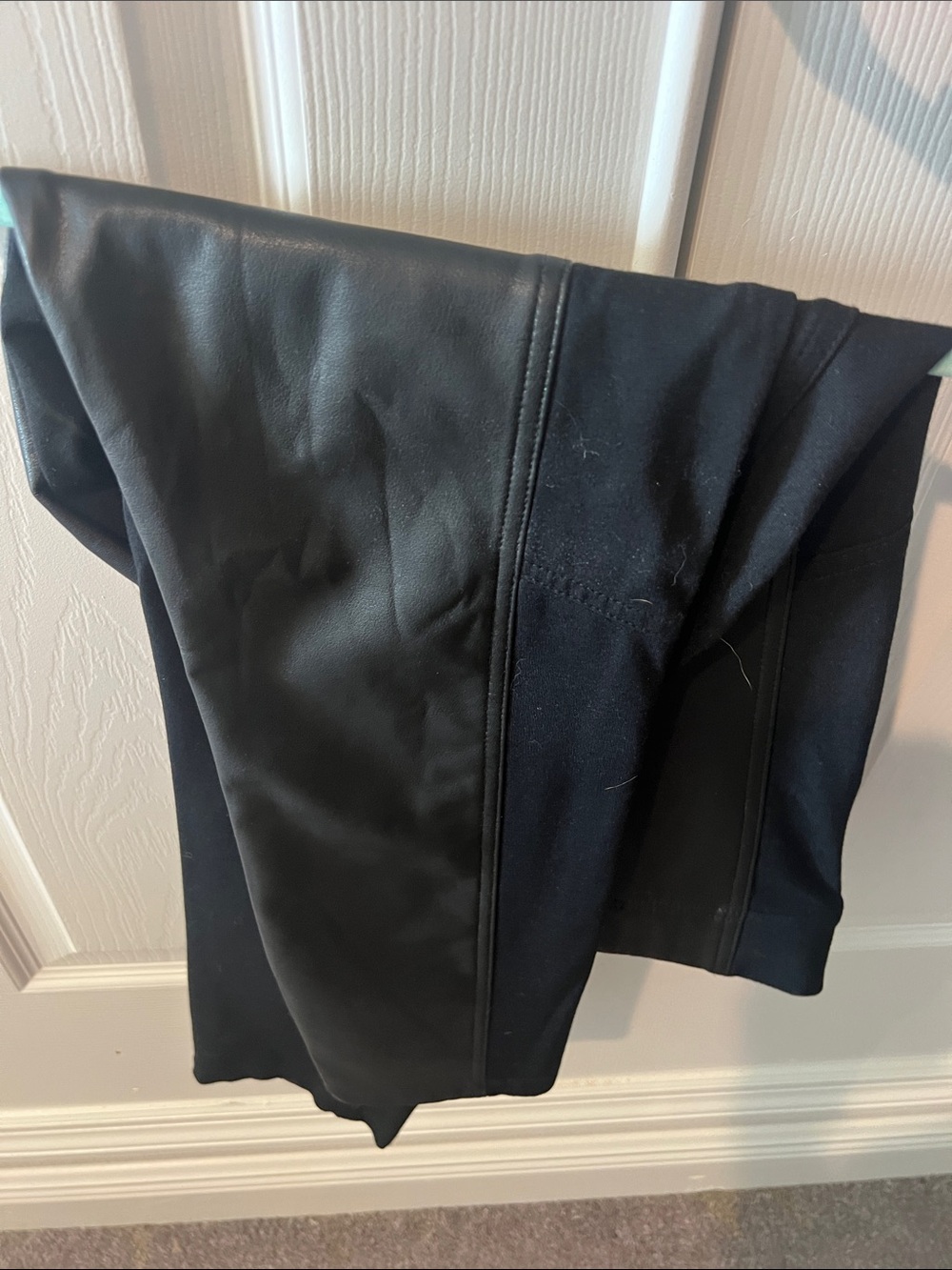 LOFT Black Faux Leather Panel Leggings